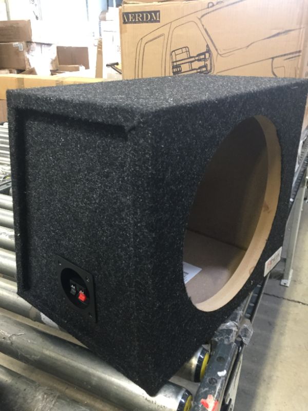 Photo 3 of Bbox Single Sealed 12 Inch Subwoofer Enclosure - Car Subwoofer Boxes & Enclosures - Premium Subwoofer Box Improves Audio Quality, Sound & Bass - Red & Black Spring Terminals - Charcoal 12" Single Sealed ---- DAMAGED PACKAGING