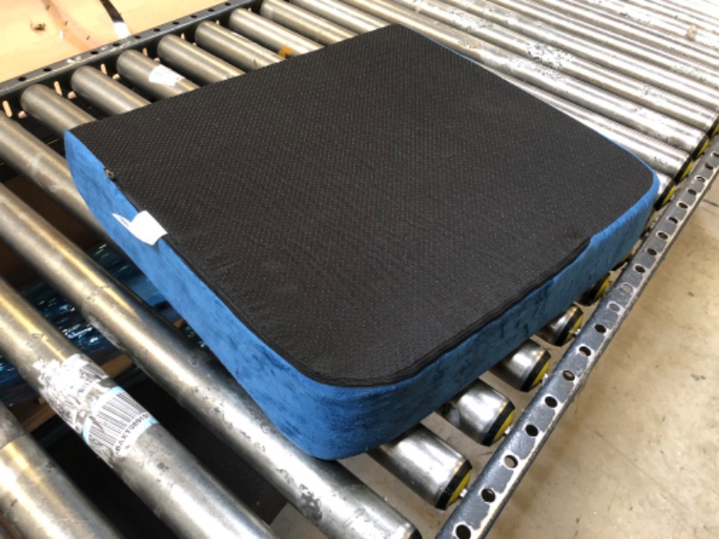 Photo 1 of ComfySure Extra Large Firm Seat Cushion Pad for Bariatric Overweight Users - Firm Memory Foam Chair Support Pillow for Wheelchair, Office & Car 19”x18”x3 (Blue)