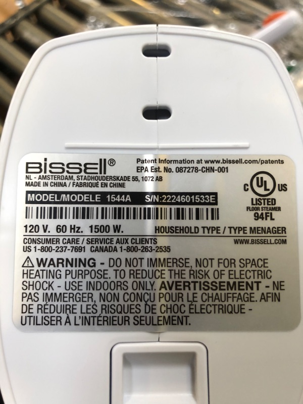 Photo 8 of Bissell PowerFresh Lift-Off Pet Steam Mop, Steamer, Tile, Bathroom, Hard Wood Floor Cleaner, 1544A, Orange ------- MINOR USED, MISSING CLEANING PAD AND EXTENSION