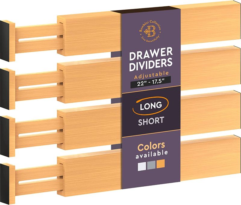 Photo 1 of Adjustable Drawer Dividers, Set of 4 ------- FACTORY SEALED