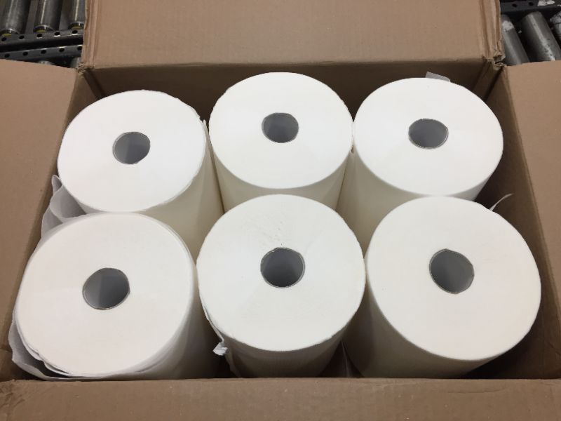 Photo 3 of High Capacity TAD Towel rolls, 10" Roll, White, 6 Rolls Premium Quality Fits Touchless Automatic roll Towel Dispenser