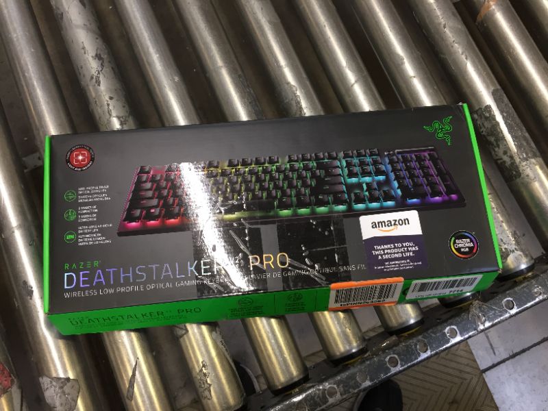 Photo 2 of Razer DeathStalker V2 Pro Wireless Gaming Keyboard: Low-Profile Optical Switches - Linear Red - HyperSpeed Wireless & Bluetooth 5.0-40 Hr Battery - Ultra-Durable Coated Keycaps - Chroma RGB DeathStalker V2 Pro Linear Optical Switch