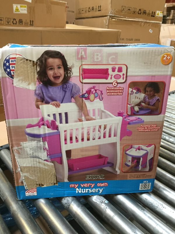 Photo 4 of American Plastic Toys Kids’ My Very Own Nursery Baby Doll Playset, Doll Furniture, Crib, Feeding Station, Learn to Nurture and Care, Durable and BPA-Free Plastic, for Children Ages 2+