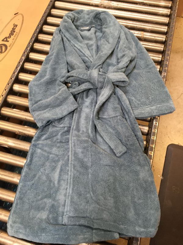 Photo 2 of Soft Touch Linen Men's Robe, Turkish Terry Bathrobe, 100% Cotton Kimono Spa Bathrobe Size L/XL