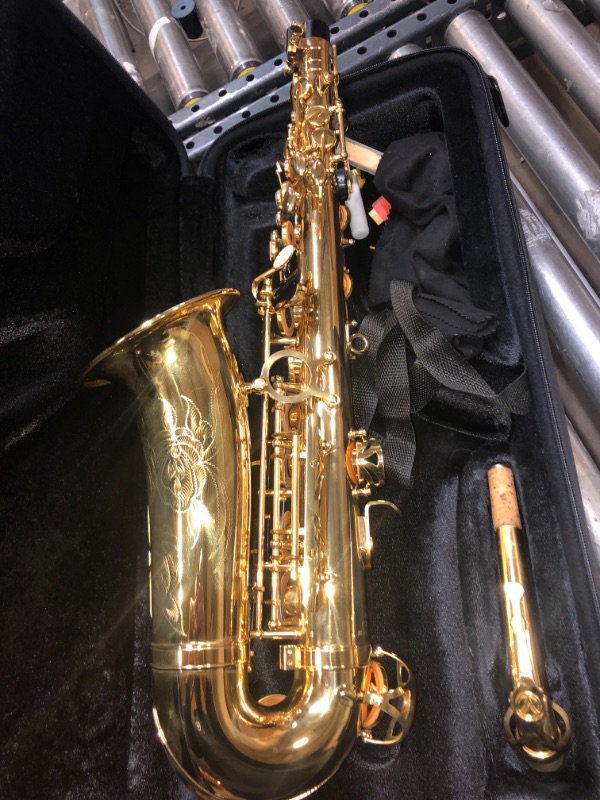 Photo 5 of Apollo Alto Saxophone in gold lacquer with leather pads, complete with case and accessories
