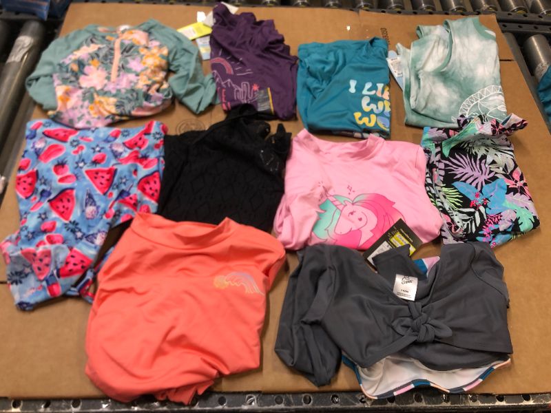 Photo 1 of BAG LOT OF GIRLS SWIM SUITS 10 PIECES  --- SIZES FROM 4-7