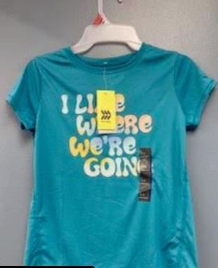 Photo 1 of Girls' Short Sleeve 'I Like Where We're Going' Graphic T-Shirt - All in Motion Teal Green L -- 2 PACK 
