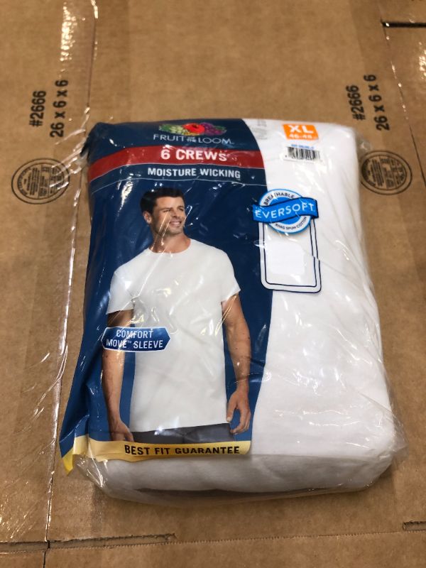 Photo 2 of Fruit Of The Loom Men&#39;s 6pk Crew Neck Undershirt - White XL