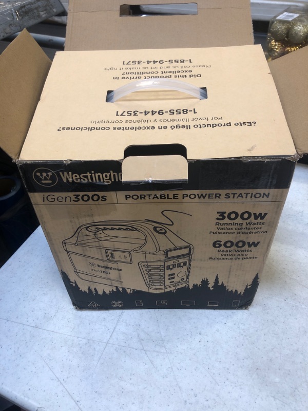 Photo 3 of Westinghouse iGen300s Portable Power Station and Solar Generator, 600 Peak Watts and 300 Rated Watts, 296Wh Battery for Camping, Home, Travel, Indoor and Outdoor Use (Solar Panel Not Included) iGen300s Generator