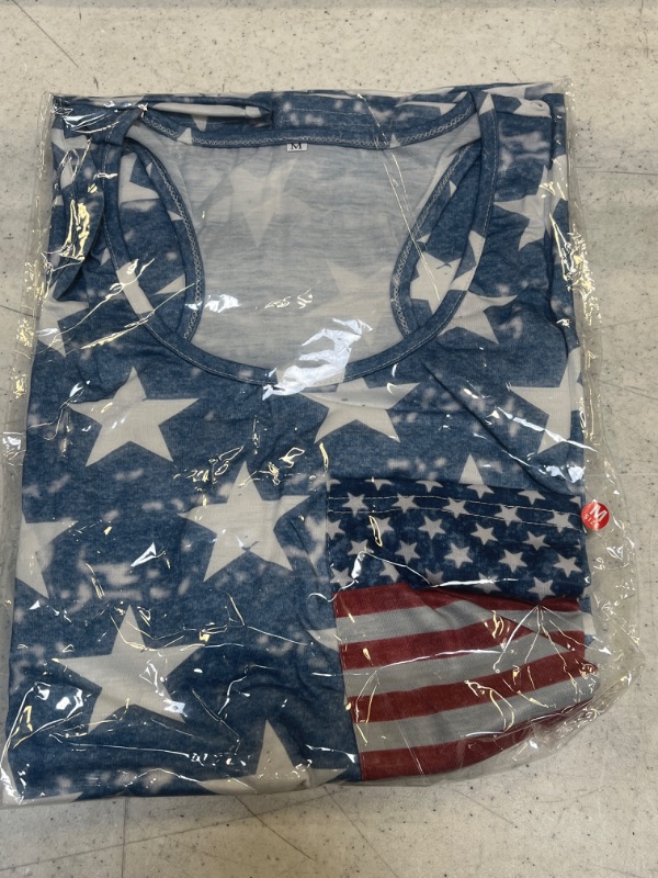 Photo 2 of 4th of July Women's American Flag Camo Tank Tops Sleeveless Stripes Patriotic T Shirts - M
