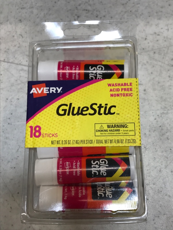 Photo 3 of Avery Glue Stick White for Arts and Crafts, Washable, Nontoxic, 0.26 oz. Permanent Glue Stic, 18PC (98001) 18 sticks (value pack)