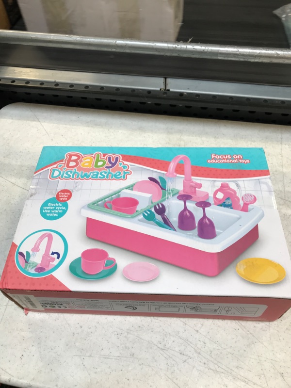 Photo 2 of 20 PCS Baby Bath Play Sink Toys, Kids Toy Sink, Electric Dishwasher Play Kitchen Set with Running Water for Kids Toddler - 3-4 Years Old Boys and Girls Pretend Play C-toy Sink - ++FACTORY SEALED++