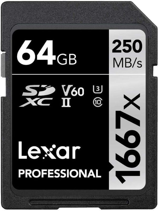 Photo 1 of Lexar Professional 1667x 64GB SDXC UHS-II Card, Up To 250MB/s Read, for Professional Photographer, Videographer, Enthusiast (LSD64GCBNA1667)