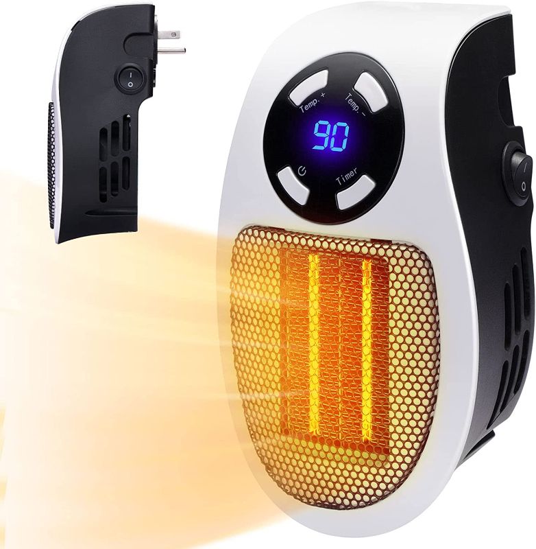 Photo 1 of Wall Space Heater 350W Portable Electric Heater with Programmable Adjustable Thermostat, Overheat Protection, Precise LED Display, Passed UL and CSA Certification Safe Heater for Office Dorm Room
