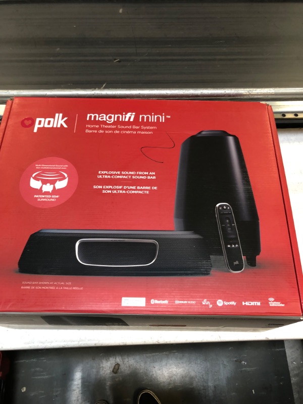Photo 1 of Polk Audio MagniFi Mini Home Theater Surround Sound Bar | Works with 4K and HD TVs | Compact System with Big Sound | Wireless Subwoofer Included
