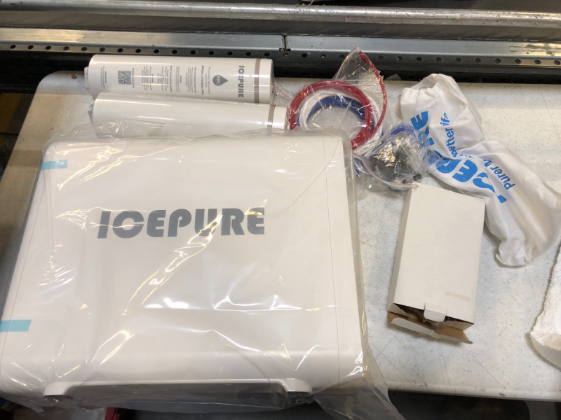 Photo 1 of ICEPURE Tankless Reverse Osmosis System, 600 GPD Fast Flow, 1.5:1 Pure to Drain, Smart Faucet, TDS Reduction, UL Listed Power, USA Tech, UTR400A RO Water Filtration System Under Sink, White UTR400A-System