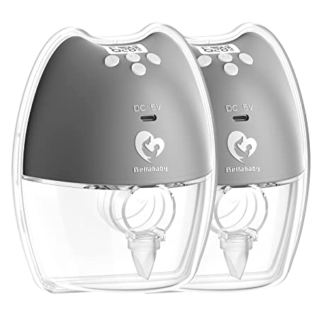 Photo 1 of Bellababy Double Wearable Breast Pumps?Dark Gray-2Pcs? Hands Free,Low Noise and Pain Free,Long Battery Life,4 Modes&9 Levels of Suction,Fewer Parts Need to Clean,Easy Assemble/Disassemble- Sealed 