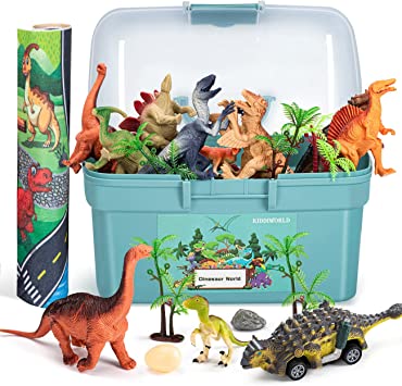 Photo 2 of Dinosaur Toys for 3 4 5 Year Old Boys Birthday Gifts, Dinosaur Toys for Kids 3-5-7, Dino Figures Activity Play Mat Easter Gifts for 3-6 Year Old Girls Toddler Toys Age 2-4