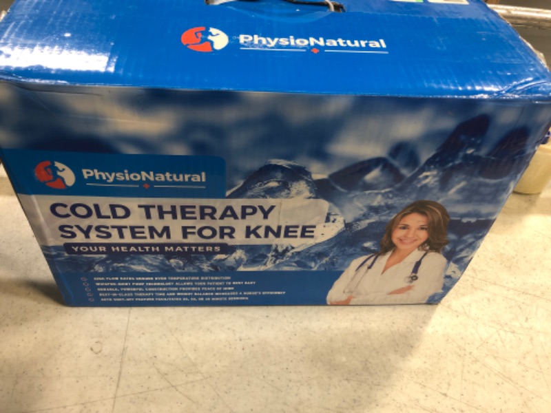 Photo 2 of Cold Therapy Machine — Cryotherapy Freeze Kit System — for Post-Surgery Care, ACL, MCL, Swelling, Sprains, and Other Injuries — Wearable, Adjustable Knee Pad — Cooler Pump with Digital Timer