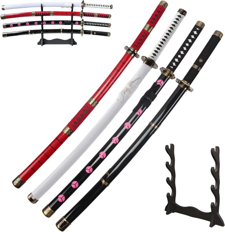 Photo 1 of 40" Roronoa Zoro Samurai,4 Piece Set,Kitetsu,Wado Ichimonji, Shusui,Yubashiri,with Display Stand?for Cosplay,Collection,Display,Performance
