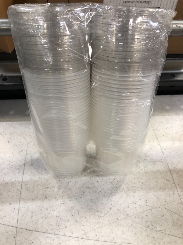 Photo 1 of 50 Pcs Disposable Plastic Cups,8OZ Parfait Cups with Dome Hole Lids,Crystal PET Cups Ice Cream Cups,Disposable Snack Bowls for Coffee,Cake,Fruit,Parfait,Pudding,Jello Shot,Iced Cold Drinks 8oz Dome Lids