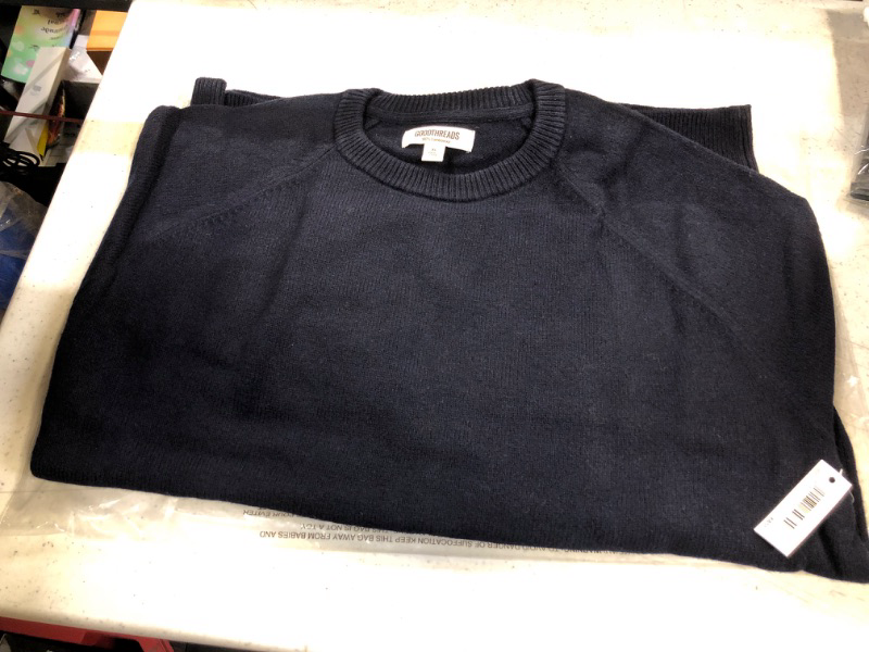 Photo 3 of Goodthreads Men's Lambswool Crewneck Sweater X-Large Navy- Size XL