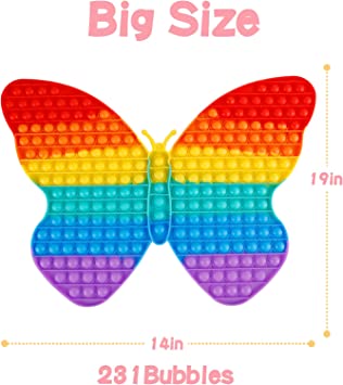 Photo 2 of   Genovega Giant Pop Poppers it Gifts for Girl Teens Kids, Popitz Popits Pops Jumbo Huge Extra Large Mega Super Big Press Popitsfidgets Sensory Gigantic Oversized Popit Ideas Christmas Butterfly