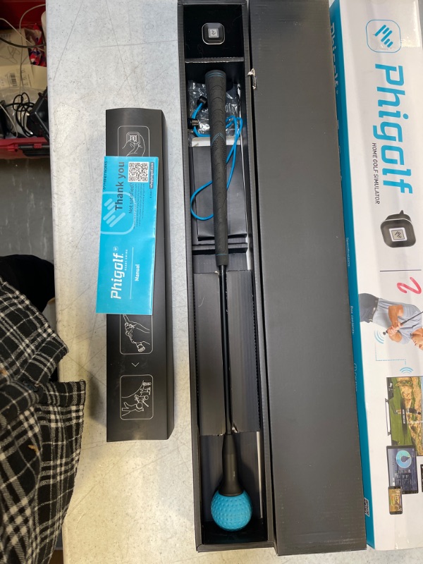 Photo 1 of PHIGOLF Home Golf Simulator with Weighted Swing Stick, Indoor & Outdoor Use, Swing Trainer with Motion Sensor & 3D Swing Analysis, Supports Android and iOS Devices, Compatible with WGT & E6 Connect