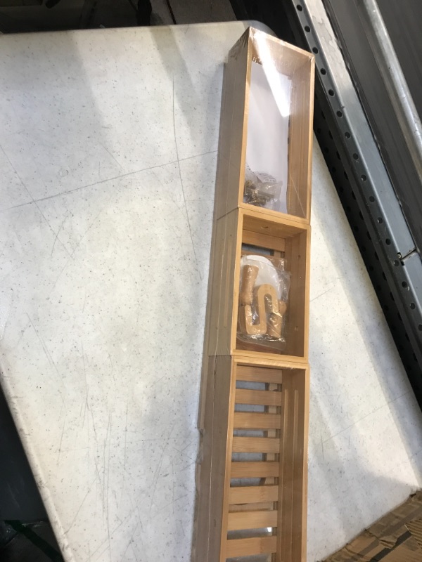 Photo 1 of 3 Tray Bamboo Shower Caddy, The Perfect Over Shower Head Or Over Door Shower Caddy. Unique Among Shower Caddies, It Comes With An Additional Hook, Allowing It To Be Hung Anywhere In Your Shower  -- FACTORY SEALED --