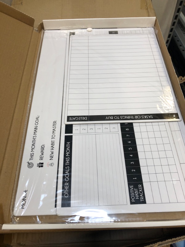 Photo 4 of Law of Attraction Magnetic Dry Erase Goal Calendar for Refrigerator. Two Magnetic Dry Erase Boards (17"x10.5" and 17"x7") with Tasks or Grocery List 8"x10" and 5 Markers White