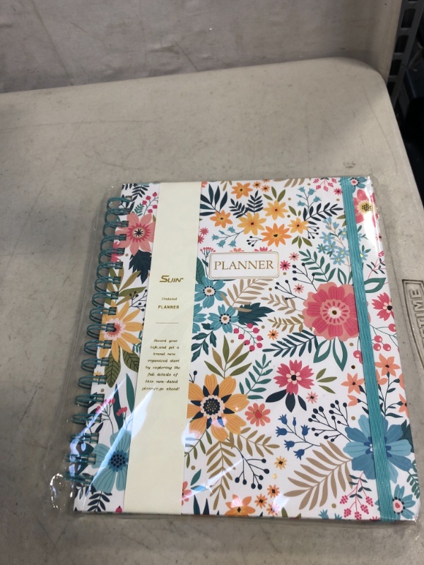 Photo 2 of Undated -Weekly Planner Journal Notebooks 8.1"x9.8" 224 Pages (81.6lbs/120gsm), To-Do List Planning Notepads/Wire Ruled Appointment Books, 1 Year – Hardcover (Bright Floral)