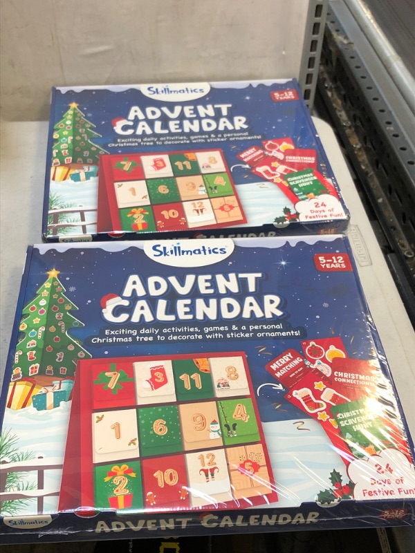 Photo 2 of Skillmatics Countdown to Christmas Advent Calendar 2022 | Holiday Gifts for 5 to 12 Years | Includes exciting daily activities, games & a personal Christmas tree to decorate with sticker ornaments 2 PACK (FCATORY SEALED)