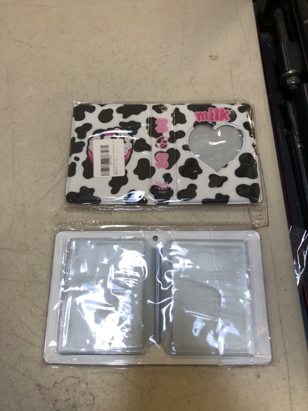 Photo 2 of 3 Inch Mini Photo Album for Fujifilm Instax Camera, Kpop Photocard Holder Book, 40 Pockets Love Heart Hollow Photo Card Binder (Dairy Cow) 2 PACK 