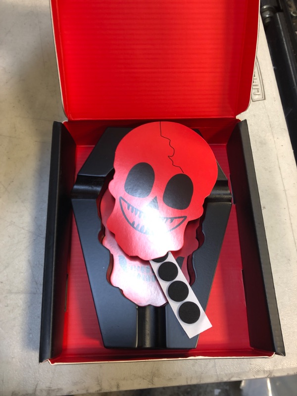 Photo 3 of Coffin Cigar Ashtray, Cute Ashtray with Cross shaped Smoking Stand and Skull Groove, Halloween Packaging with 3 Pieces of Drawing Template Included.