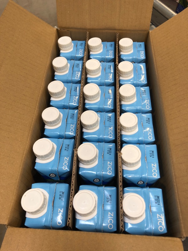 Photo 2 of ZICO 100% Coconut Water Drink - 18 Pack, Natural Flavored - No Sugar Added, Gluten-Free - 330ml / 11.2 Fl Oz - Supports Hydration with Five Naturally
exp jan 12 2023