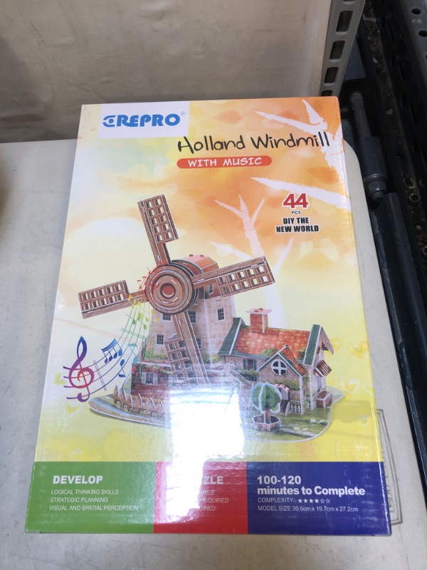Photo 1 of CREPRO 3D Puzzle for Adults Kids, Holland Windmill 3D Puzzles with Music Box DIY 3D Puzzle Brain Teaser Puzzles for Room Holiday Christmas Decor Birthday Gifts
SEALED