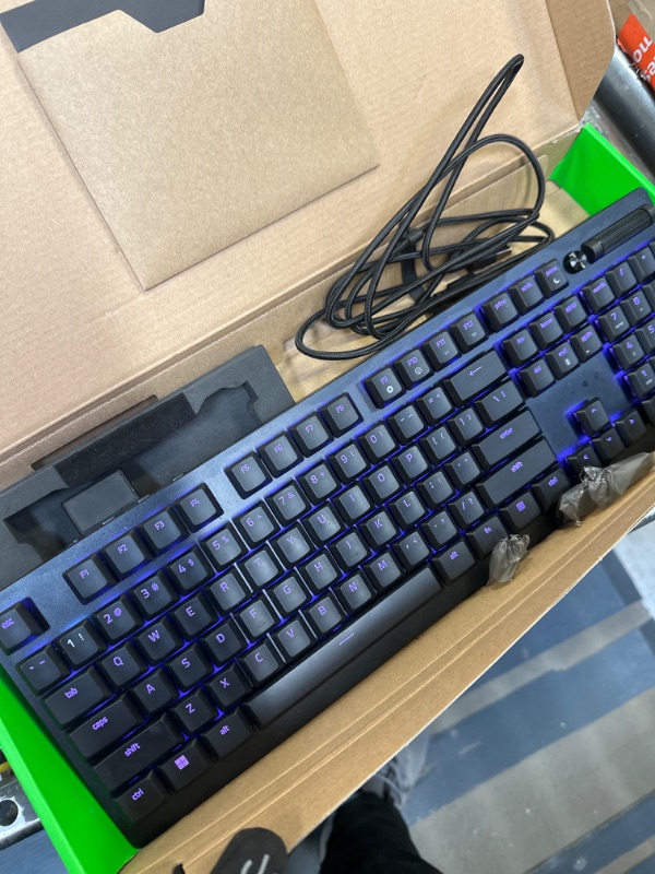 Photo 2 of Razer DeathStalker V2 Pro Wireless Gaming Keyboard: Low-Profile Optical Switches - Clicky Purple - HyperSpeed Wireless & Bluetooth 5.0-40 Hr Battery - Ultra-Durable Coated Keycaps - Chroma RGB DeathStalker V2 Pro Clicky Optical Switch