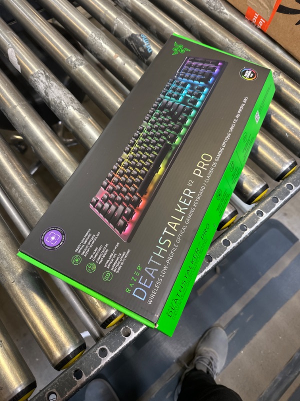 Photo 3 of Razer DeathStalker V2 Pro Wireless Gaming Keyboard: Low-Profile Optical Switches - Clicky Purple - HyperSpeed Wireless & Bluetooth 5.0-40 Hr Battery - Ultra-Durable Coated Keycaps - Chroma RGB DeathStalker V2 Pro Clicky Optical Switch