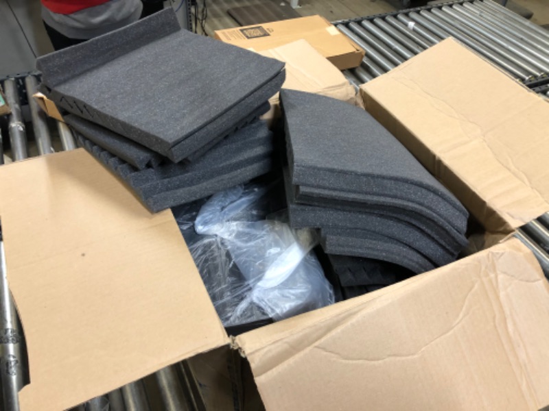 Photo 1 of 52 Pack Acoustic Panels 1 X 12 X 12 Inches - Acoustic Foam - Studio Foam Wedges - High Density Panels - Soundproof Wedges - Charcoal --------- MISSING SOME PACKS