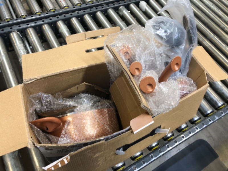 Photo 1 of Pots and Pans Set Copper, Pre-Installed Nonstick Cookware Set with Ceramic Coating, 11 Piece Cookware with Kitchen Utensils, Gas/Induction Compatible, 100% PFOA Free