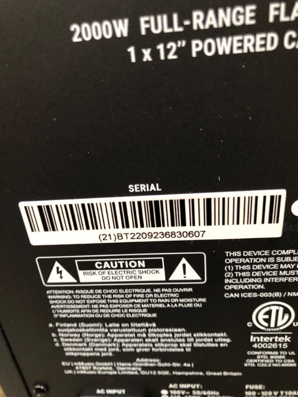 Photo 9 of HeadRush FRFR-112 | Active 2000-Watt Full-Range, Flat-Response 12-in/2-Way Cabinet for Guitar Multi FX and Amp Modelling Processors ------ SCUFFS AND SCRATCHES ON ITEM AS SHOWN IN PICTURES, TURNS ON