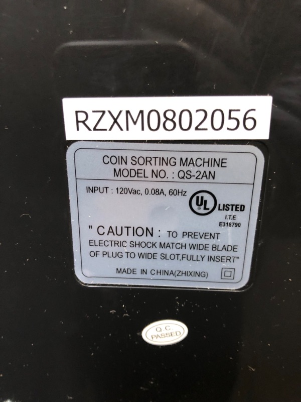 Photo 5 of Royal Sovereign Electric Coin Sorter, Patented Anti-Jam Technology, 1 Row of Coin Counting (QS-2AN) ------- OUT OF THE BOX NEW, TURNS ON BUT NO LIGHT