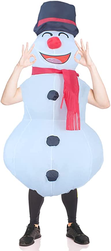 Photo 1 of 2 Pack Bundle of MXoSUM Inflatable Santa Costume for Adult Inflatable Snowman Costume Suit Blow up Christmas Costume Funny Xmas Costume --- Item is Sealed, Item is New
