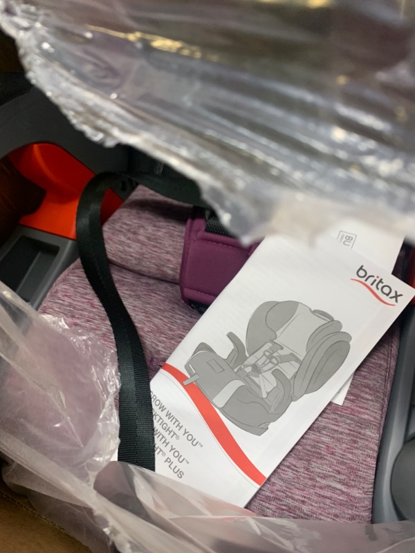 Photo 4 of Britax Grow with You ClickTight Harness-2-Booster Car Seat, Mulberry ClickTight Mulberry --- Box Packaging Damaged, Item is New
