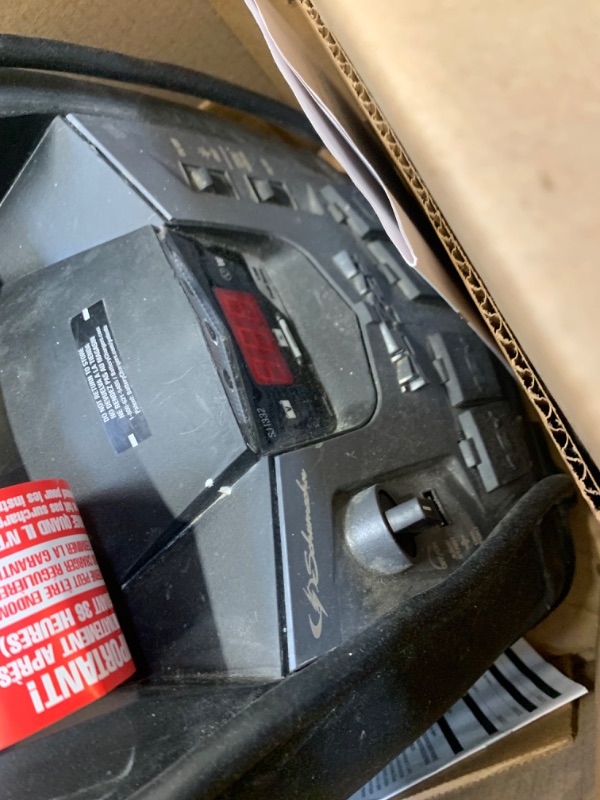 Photo 5 of Schumacher FR01337 Rechargeable AGM Jump Starter for Gas, Diesel Vehicles - 1200A with Air Compressor and 12V USB/AC Power Station to Charge Phones, Accessories --- Box Packaging Damaged, Moderate Use, Dirty From Previous Use
