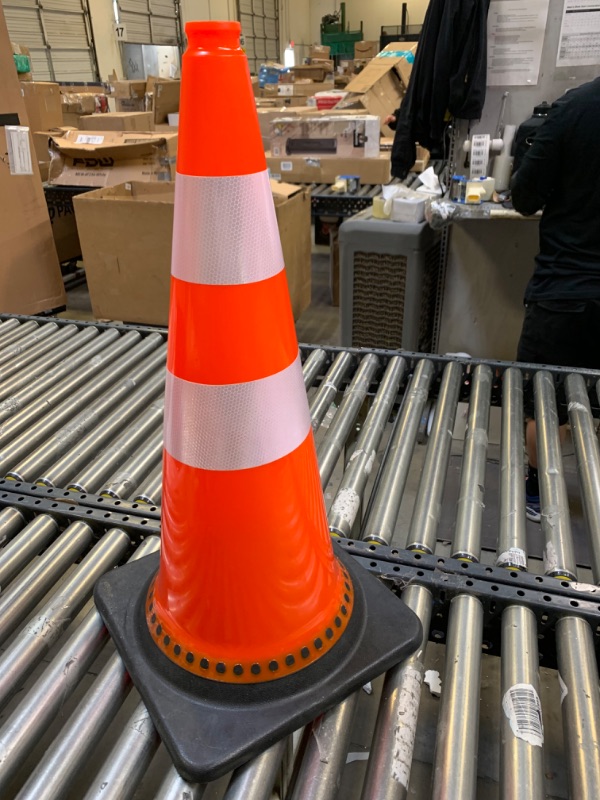 Photo 2 of  Traffic Safety Cones 28 Inch, PVC Cone with Black Weighted Base  --- No Box Packaging, Item is New
