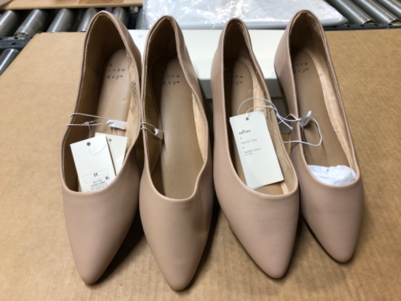 Photo 2 of 2 pairs of Women's Corinna Pointed Toe Ballet Flats - A New Day Tan 11 and 10 