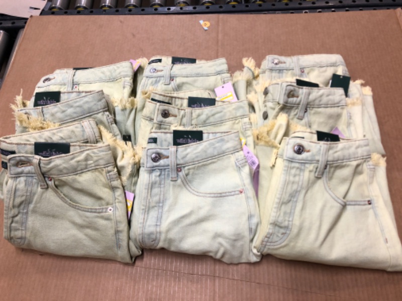Photo 3 of 9 pair different sizes ----Women's High-Rise Wide Leg Bermuda Jean Shorts - Wild Fable Lime Green 