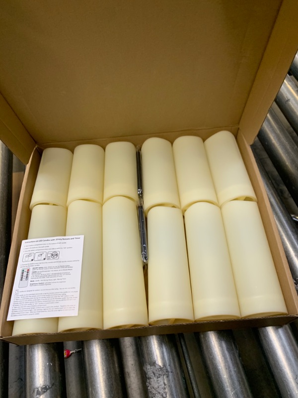 Photo 1 of Aignis Flameless Candles with Remote & 2/4/6/8H Timers, Outdoor Indoor Waterproof Remote Candles Battery Operated, Electric Led Candles 12pcs for Home/Wedding Decor (D 2.2" x H 4" 5" 6" 7") Ivory, Set of 12 Waterproof Candles