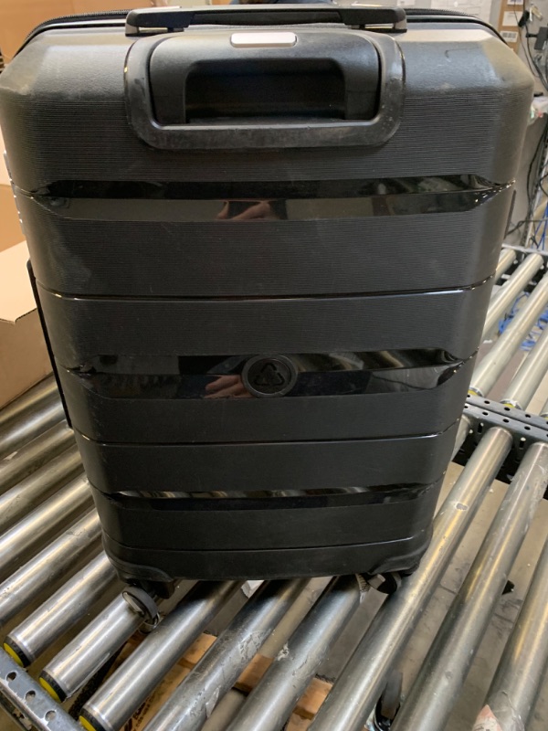 Photo 4 of 28 Inch Black Suitcase with TSA Lock  --- Box Packaging Damaged, Moderate Use, Scratches and Scuffs on Plastic, Item is Locked, Could Not Open